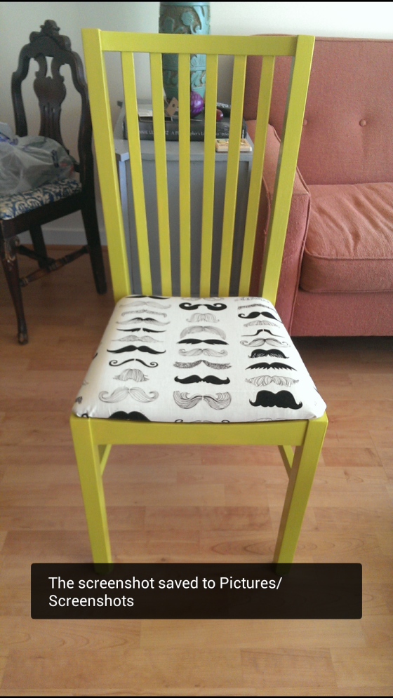 is that a mustache on your chartreuse chair? 